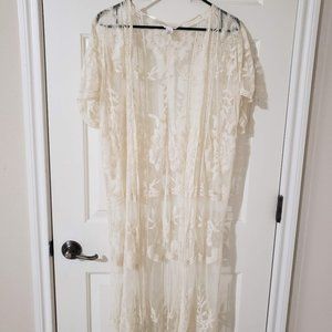 Lauren Conrad Ivory Lace Duster